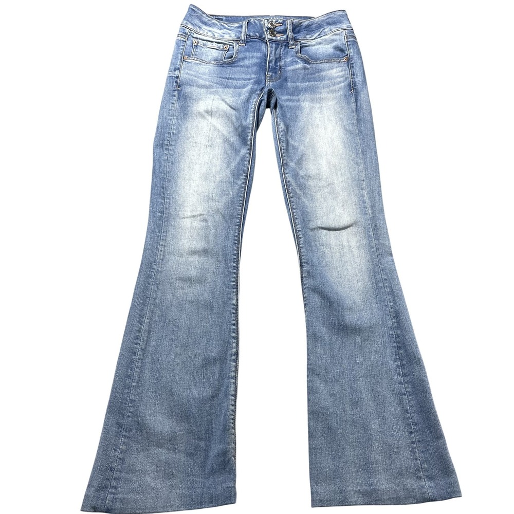 American Eagle Outfitters Jeans Womens 2 Light Wash Artist Flare Stretch 28x28